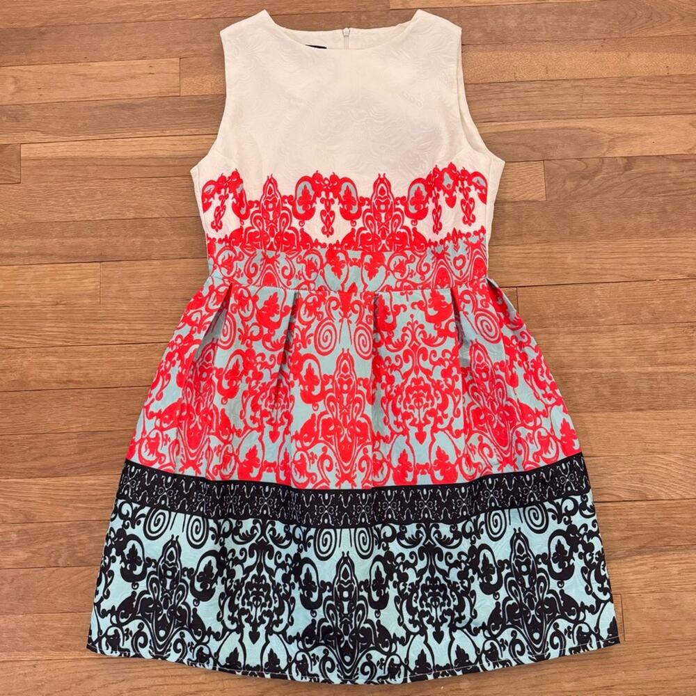 Untwine It Women's White Multi Damask Print Mini Dress - Size XL
 b91